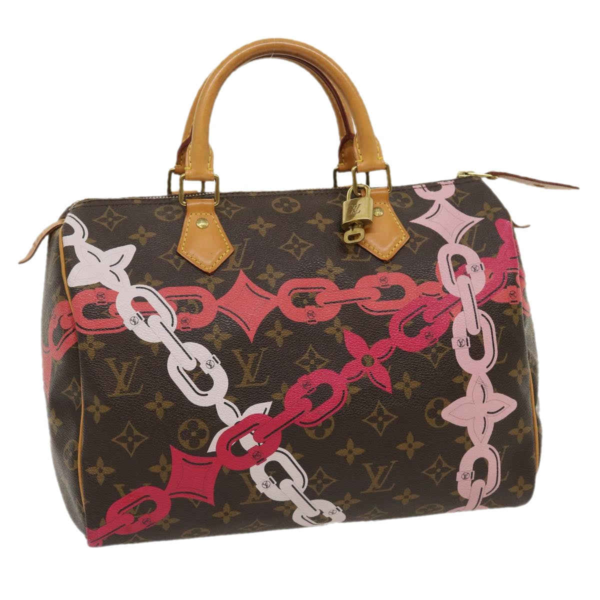 LOUIS VUITTON Monogram Bay Speedy 30 Hand Bag Chain print M41989 LV Auth bs1231A