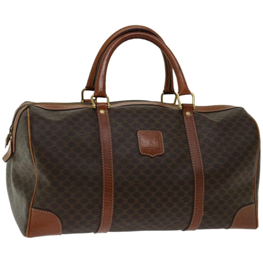 Luxury CELINE Macadam Canvas Boston Bag PVC Brown 12321