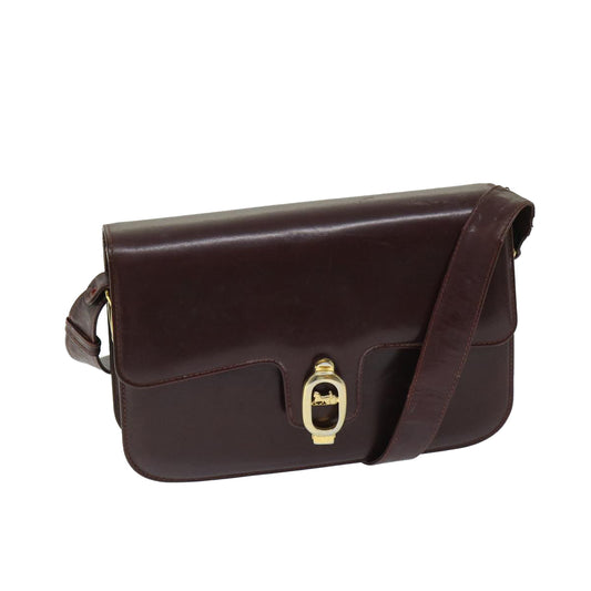 Luxury CELINE Shoulder Bag Leather Red 12455