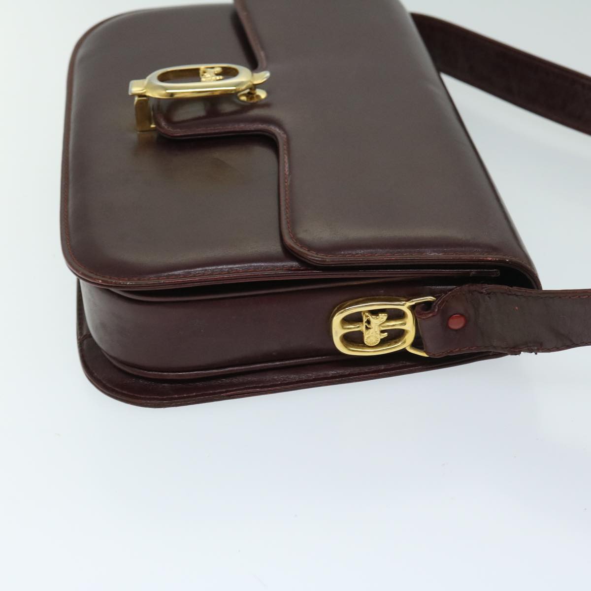 Luxury CELINE Shoulder Bag Leather Red 12455
