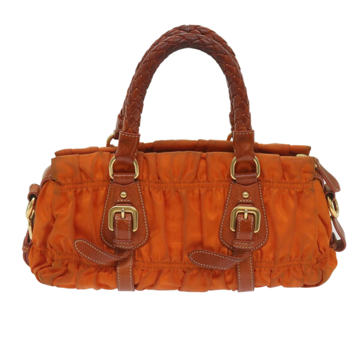 PRADA Hand Bag Nylon 2way Orange Auth bs12509