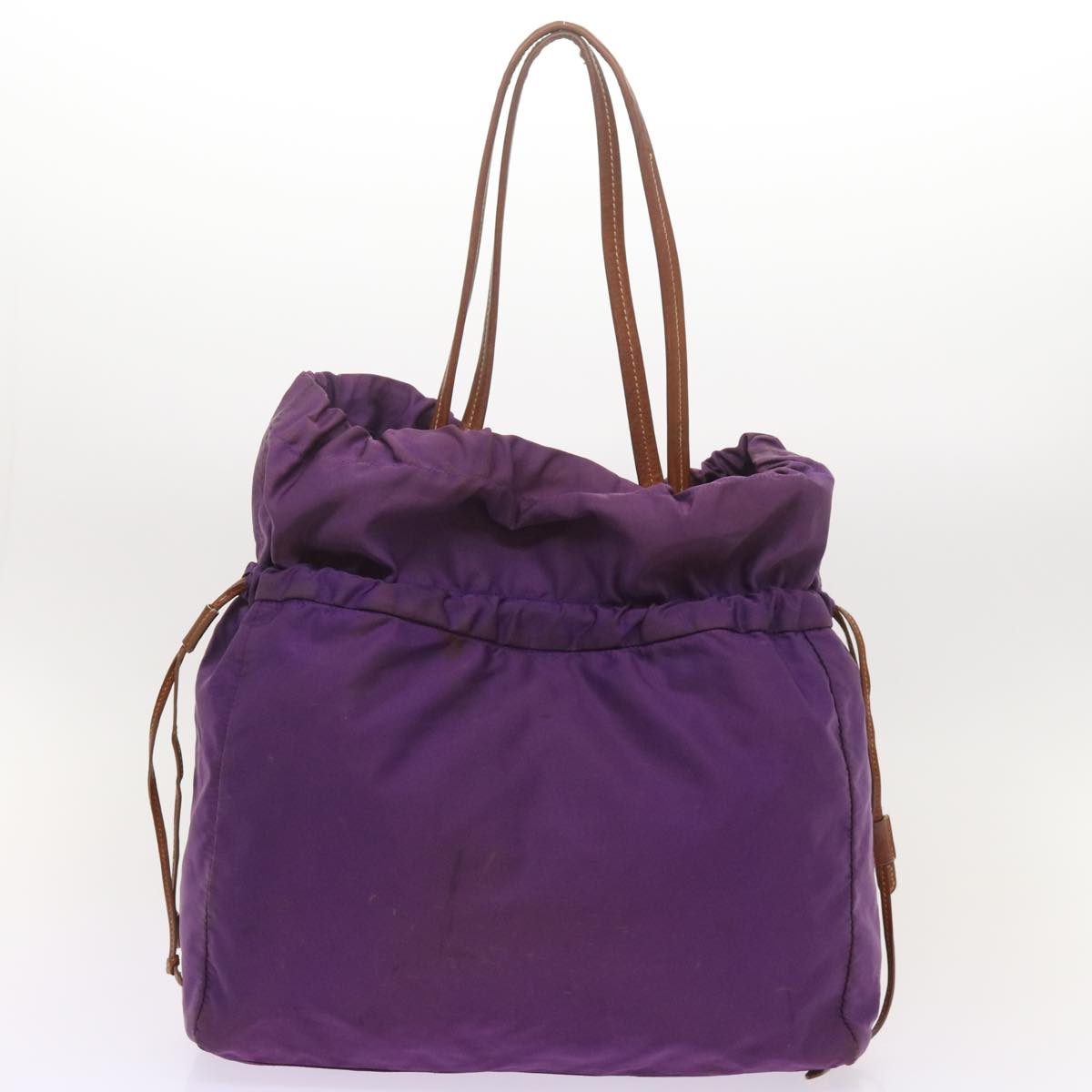 PRADA Tote Bag Nylon 2Set Purple Black Auth bs12552