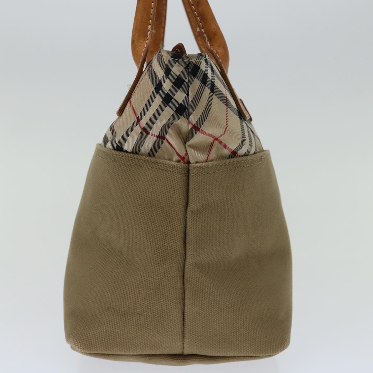 Burberry Blue Label Hand Bag Canvas Beige Auth bs12583
