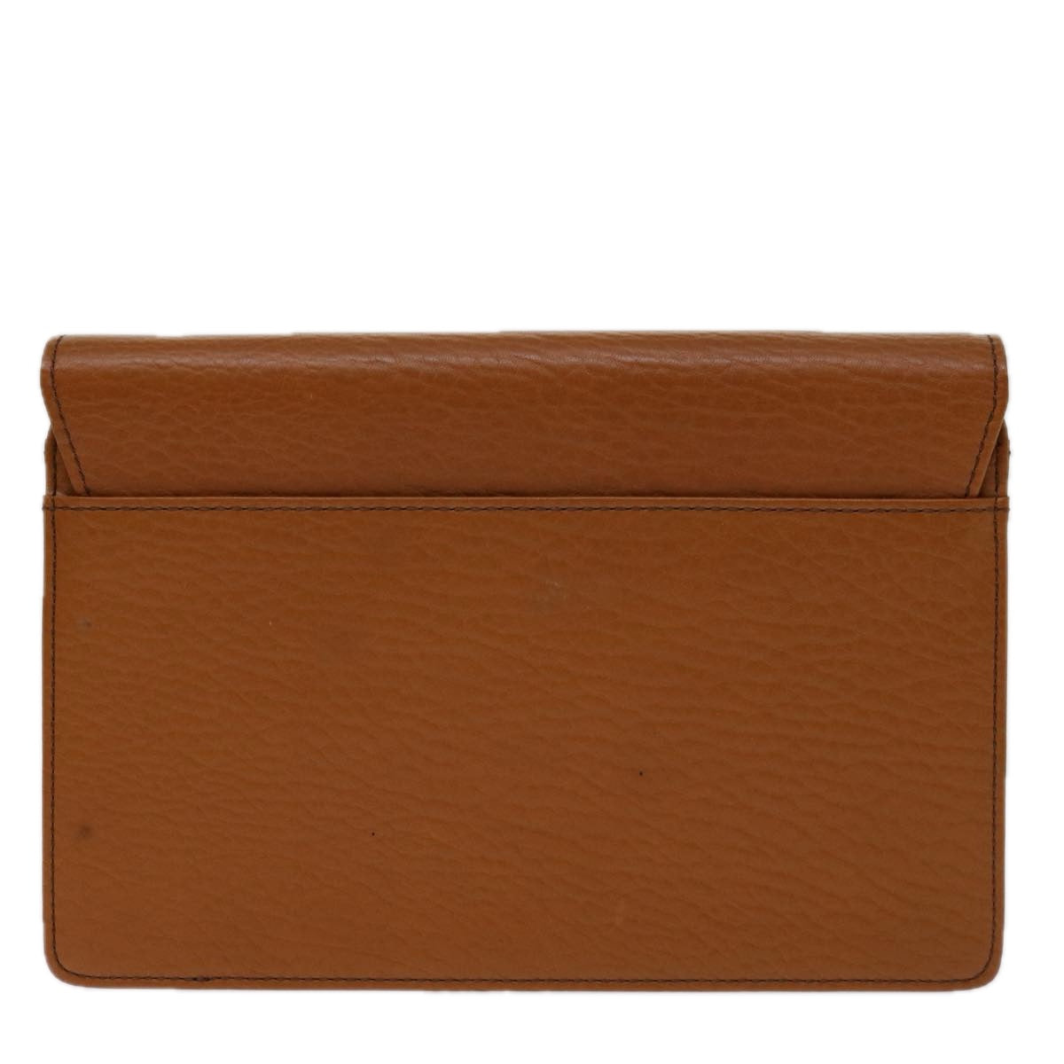 Burberry Clutch Bag Leather Brown Auth bs12584
