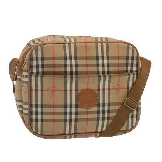 Burberry Nova Check Shoulder Bag Canvas Beige Auth bs12602