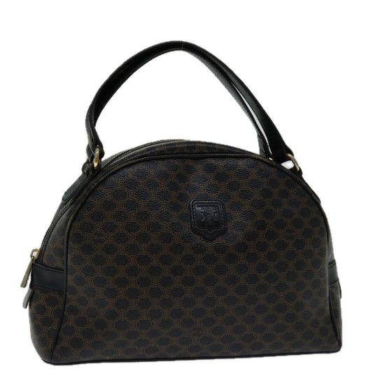 Luxury CELINE Macadam Canvas Hand Bag PVC Brown Black 12763