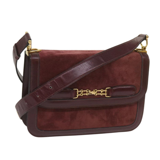 Luxury CELINE Shoulder Bag Suede Red 12924
