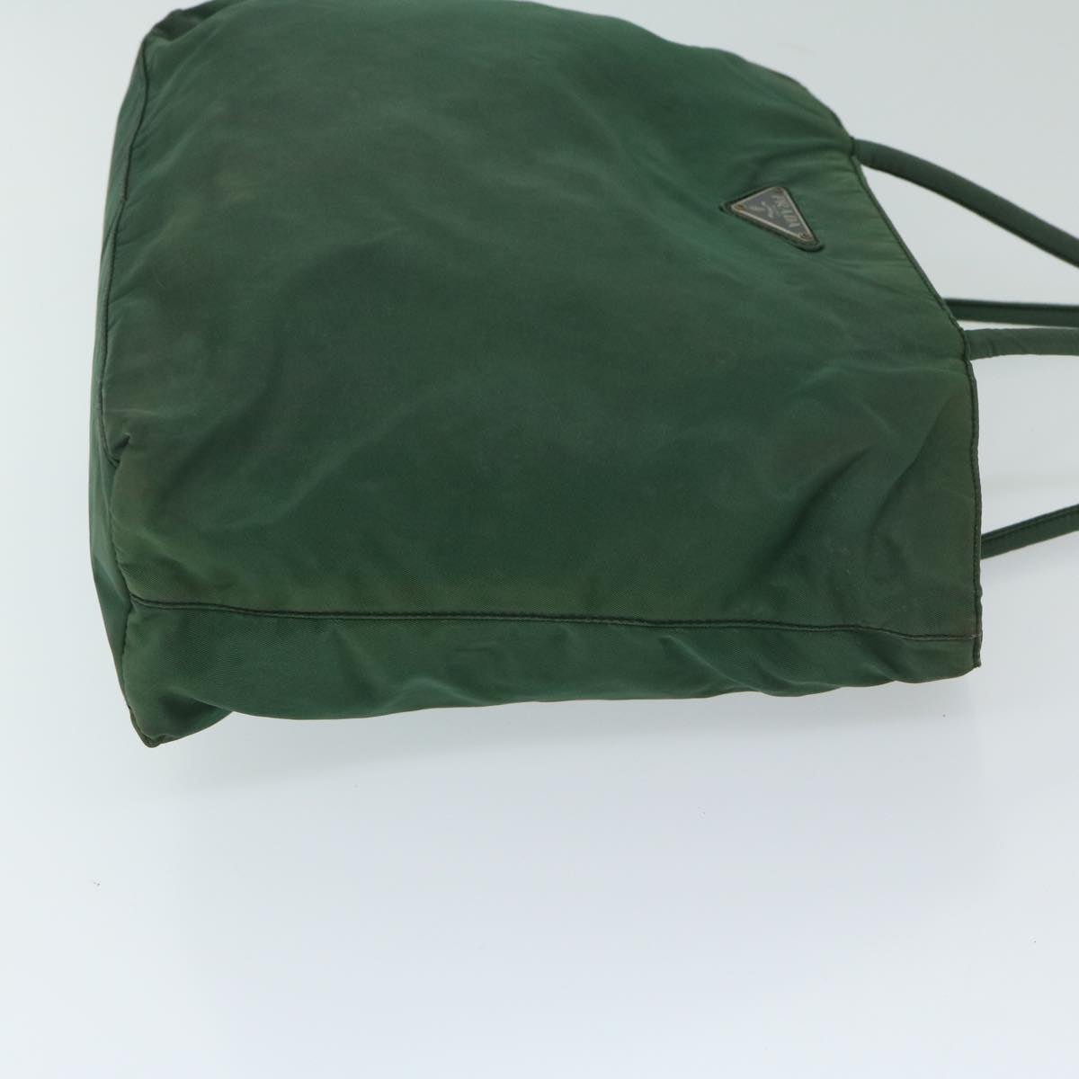 PRADA Hand Bag Nylon Green Auth bs13153