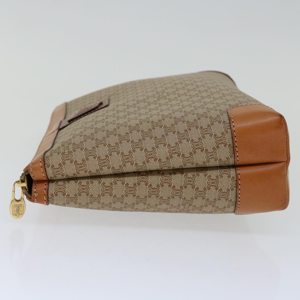 Luxury CELINE Macadam Canvas Clutch Bag Beige 13268