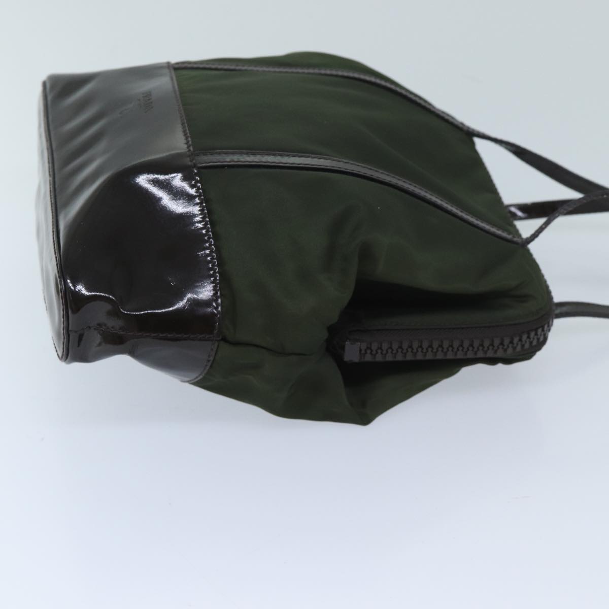PRADA Hand Bag Nylon Khaki Auth bs13301