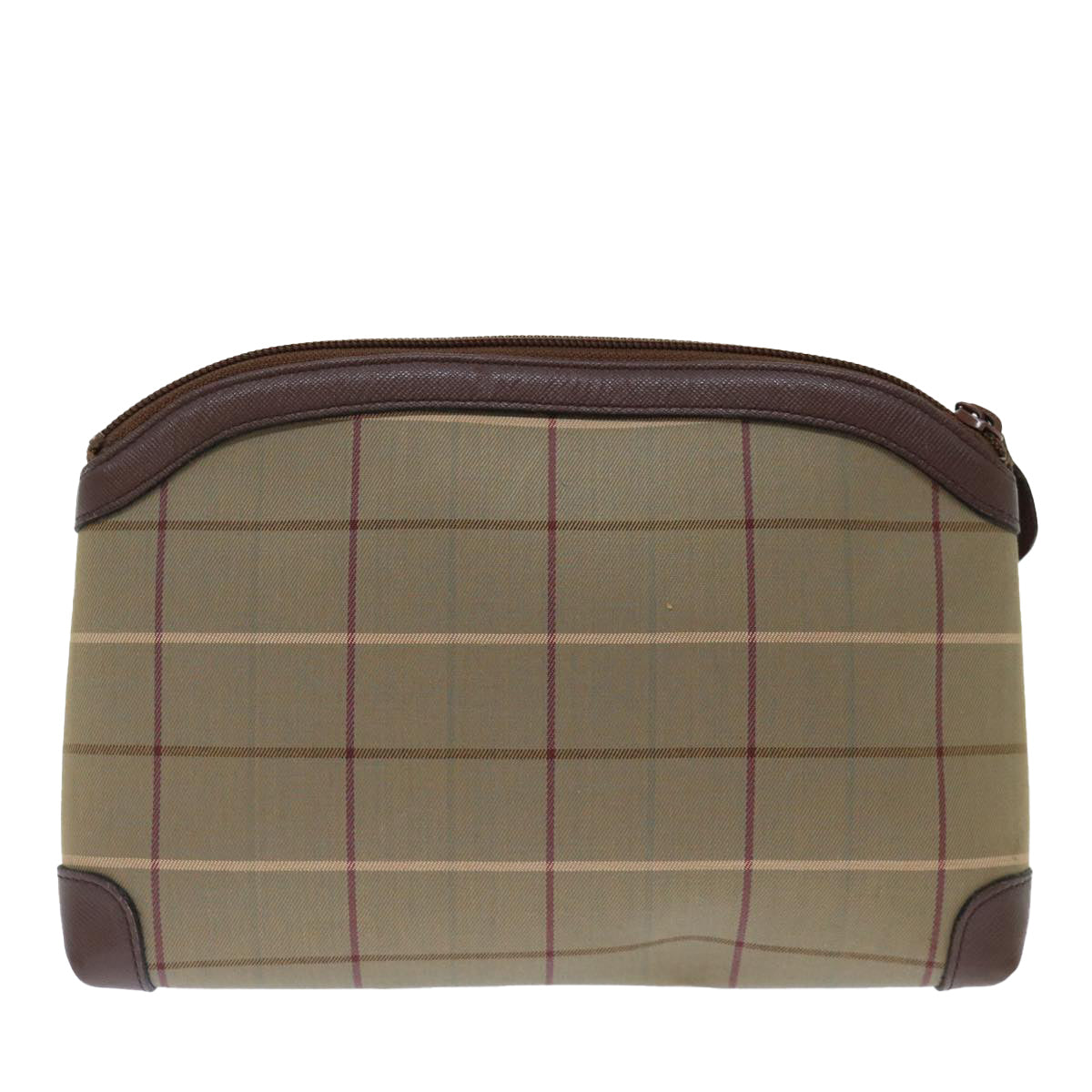 Burberry Nova Check Clutch Bag Canvas Brown Auth bs13397