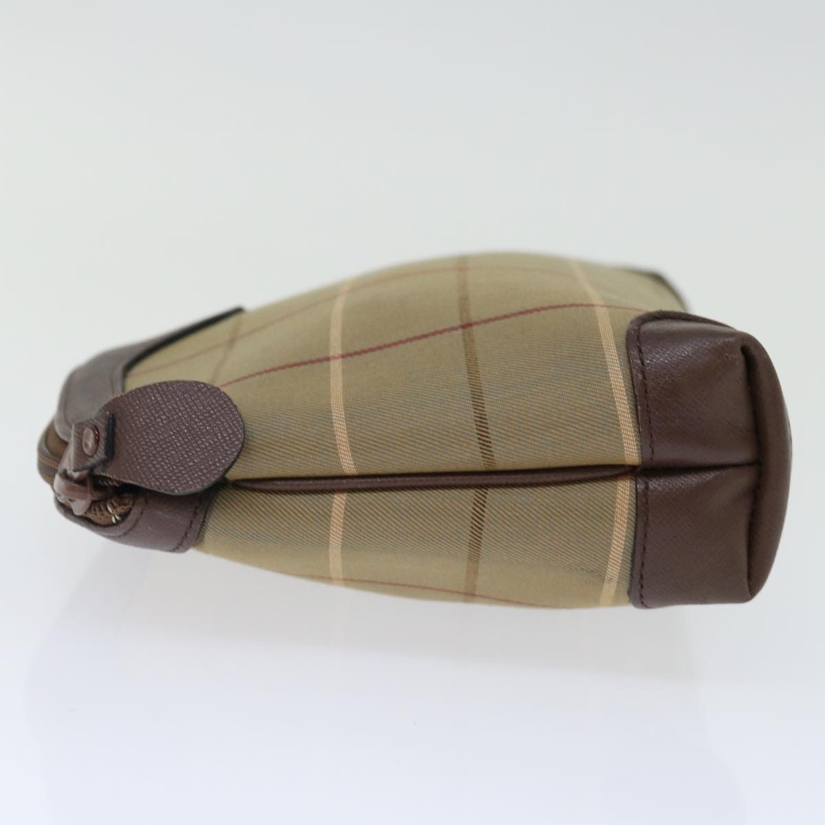 Burberry Nova Check Clutch Bag Canvas Brown Auth bs13397