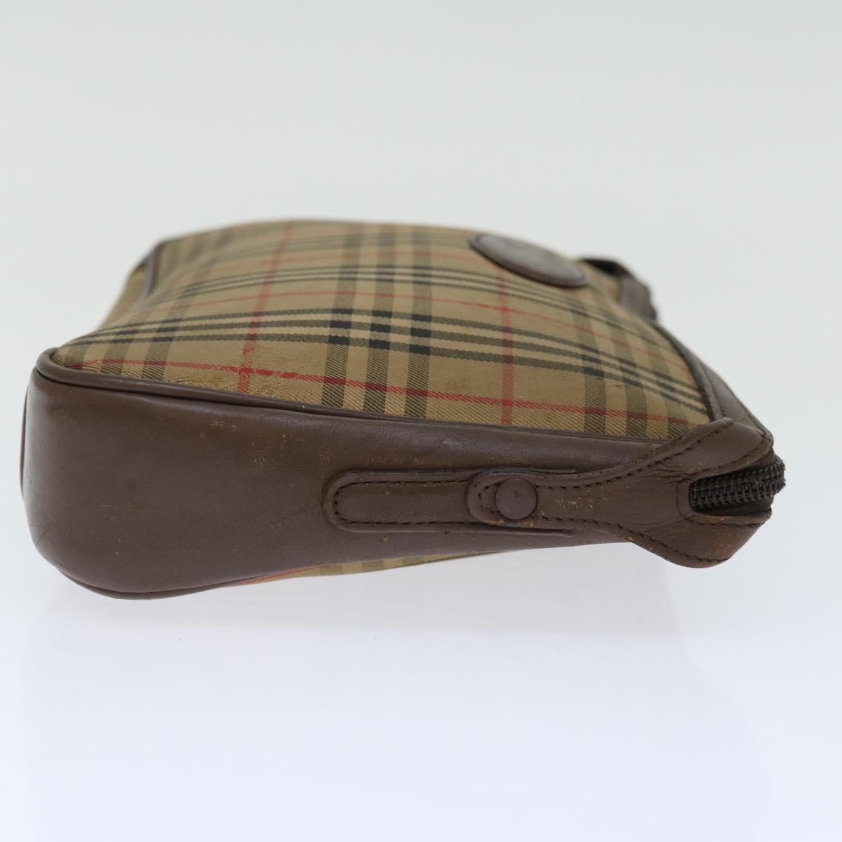 Burberry Nova Check Clutch Bag Canvas Beige Auth bs13410