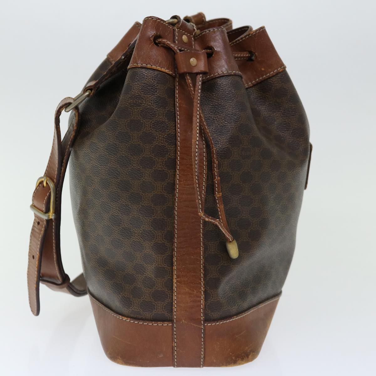 Luxury CELINE Macadam Canvas Shoulder Bag PVC Brown 13427