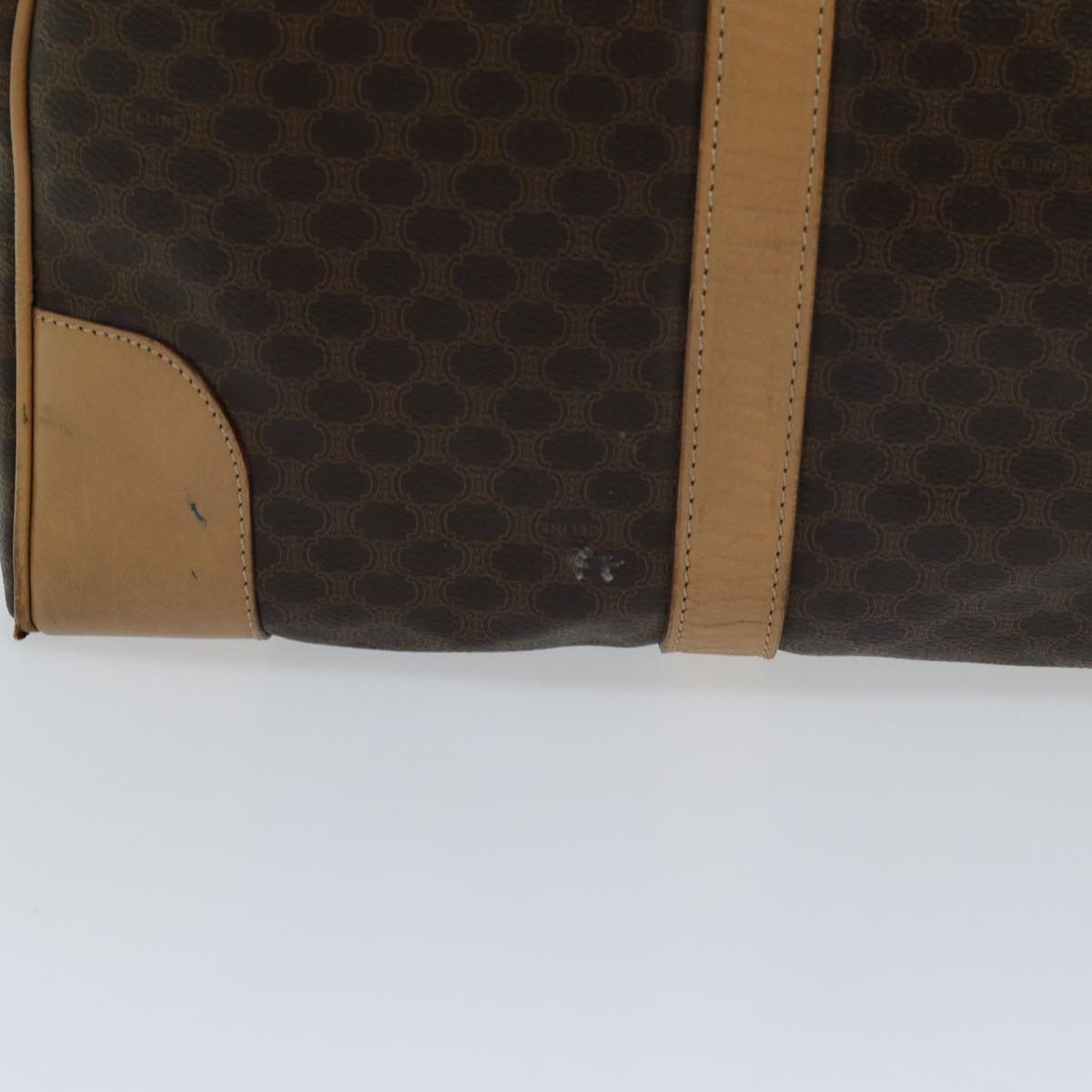 Luxury CELINE Macadam Canvas Boston Bag PVC Brown 13430