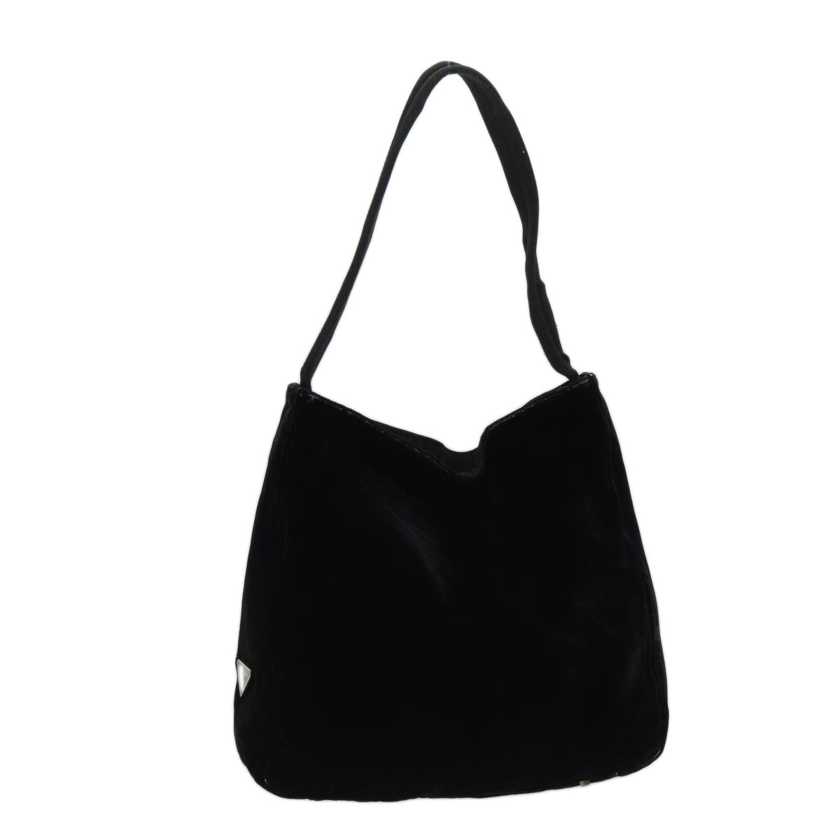 PRADA Shoulder Bag Velor Black Auth bs13612