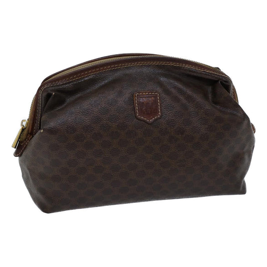 Luxury CELINE Macadam Canvas Pouch PVC Brown 13796