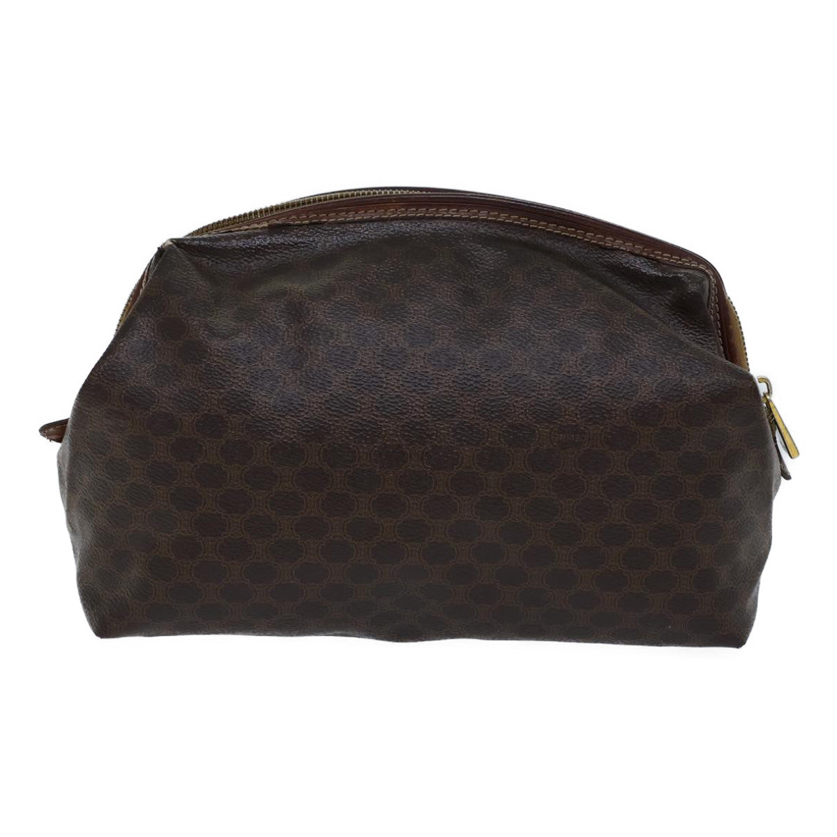 Luxury CELINE Macadam Canvas Pouch PVC Brown 13796