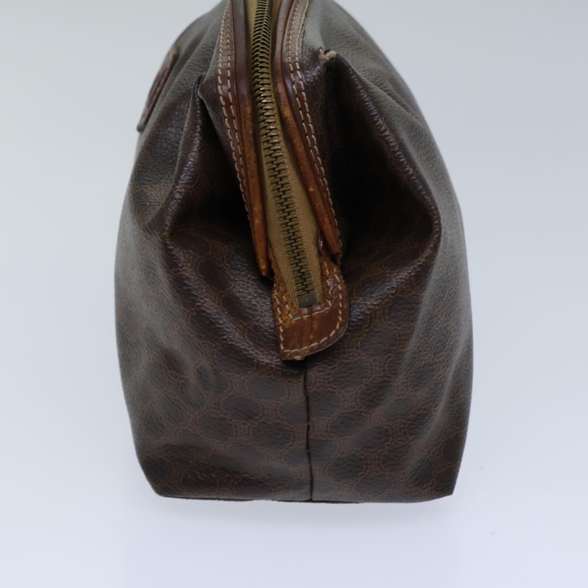 Luxury CELINE Macadam Canvas Pouch PVC Brown 13796