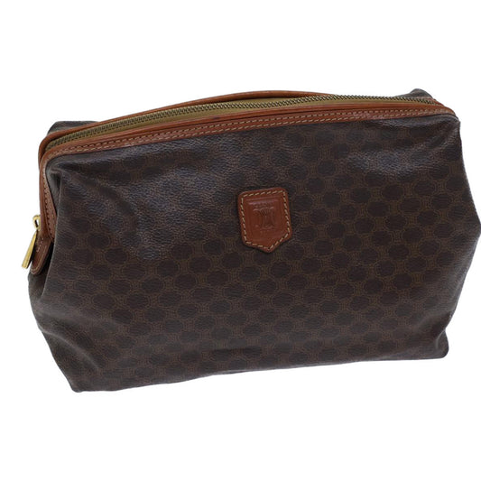 Luxury CELINE Macadam Canvas Pouch PVC Brown 13797
