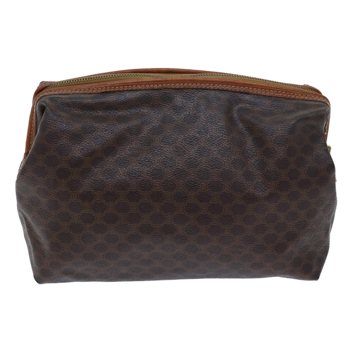 Luxury CELINE Macadam Canvas Pouch PVC Brown 13797