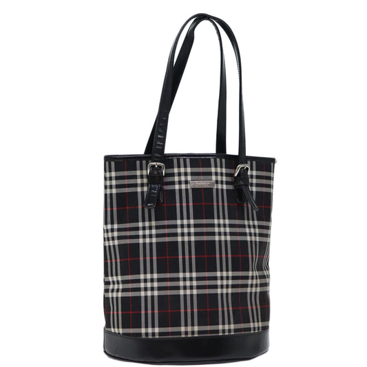 Burberry Nova Check Blue Label Shoulder Bag Canvas Black Auth bs13816