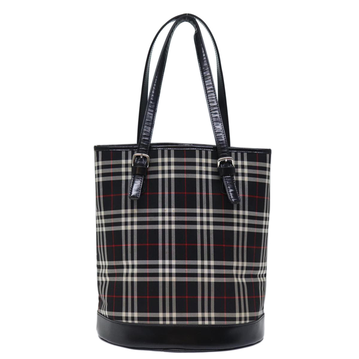 Burberry Nova Check Blue Label Shoulder Bag Canvas Black Auth bs13816