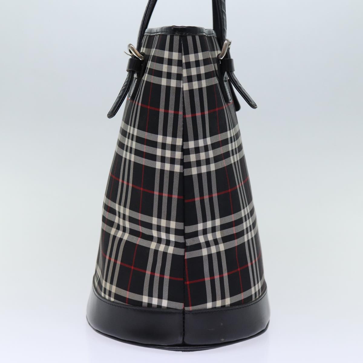 Burberry Nova Check Blue Label Shoulder Bag Canvas Black Auth bs13816