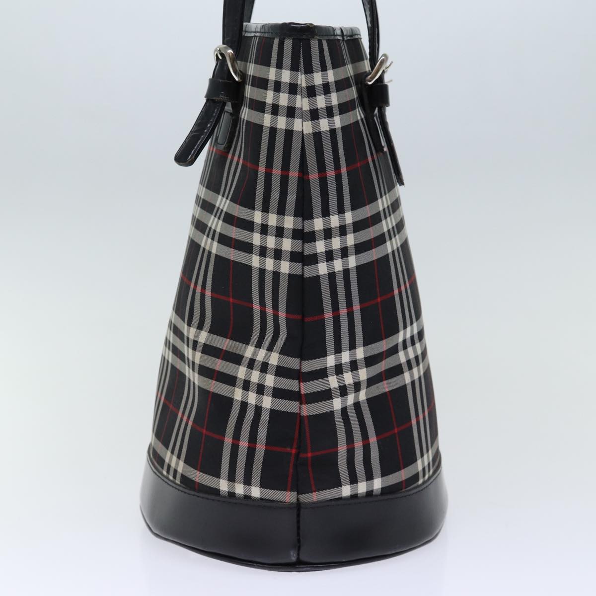 Burberry Nova Check Blue Label Shoulder Bag Canvas Black Auth bs13816