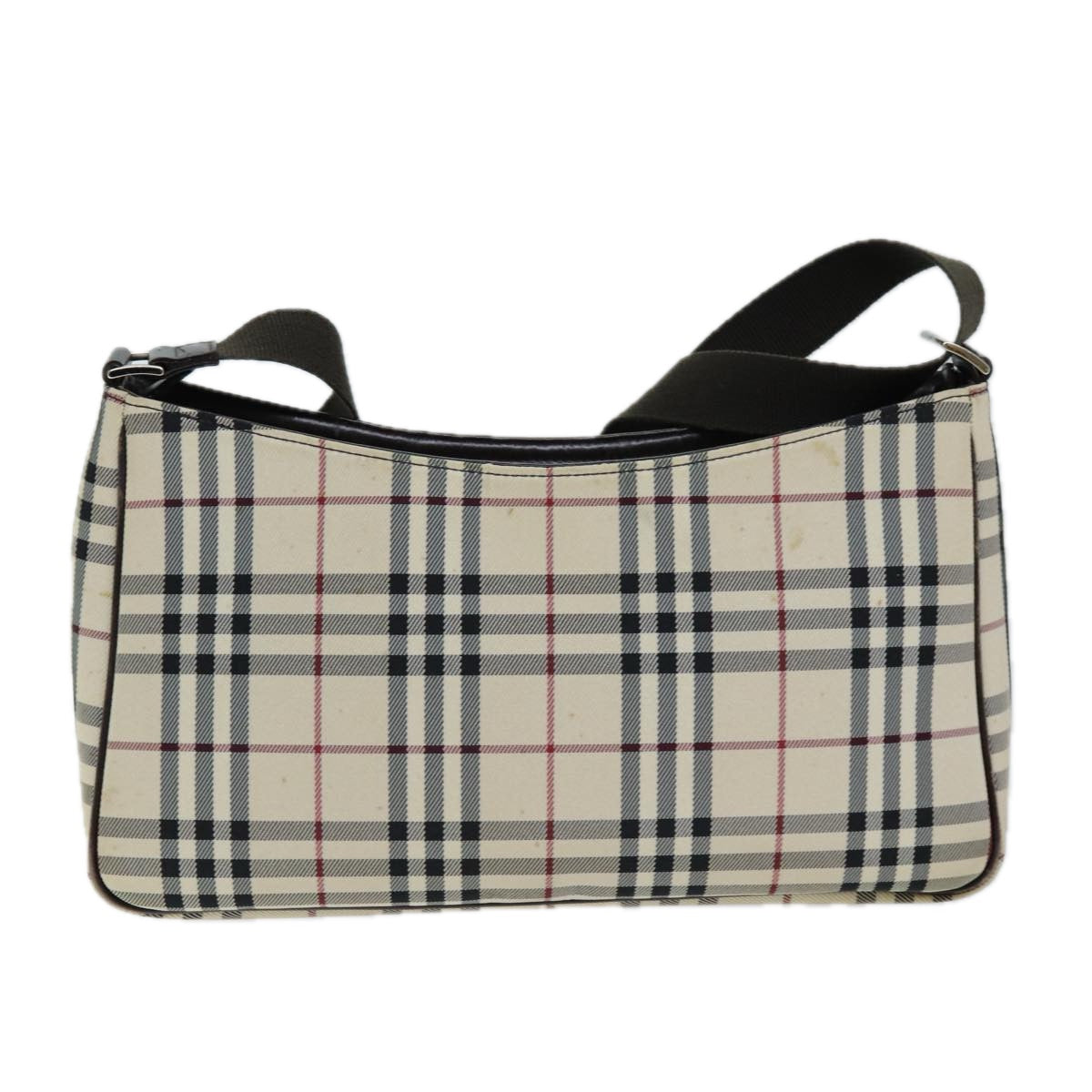 Burberry Nova Check Shoulder Bag Canvas Beige Auth bs13859