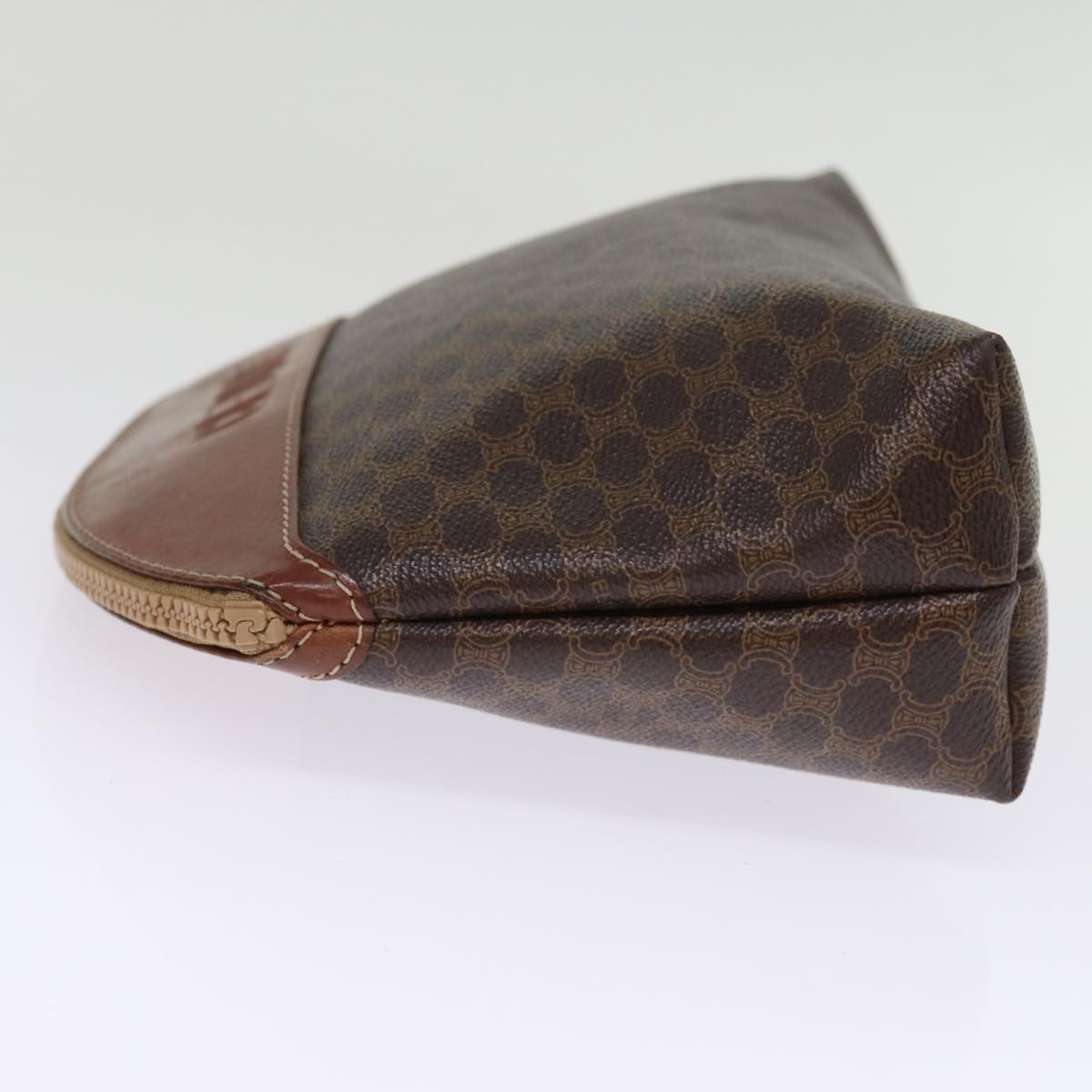 Luxury CELINE Macadam Canvas Pouch PVC Brown 14108