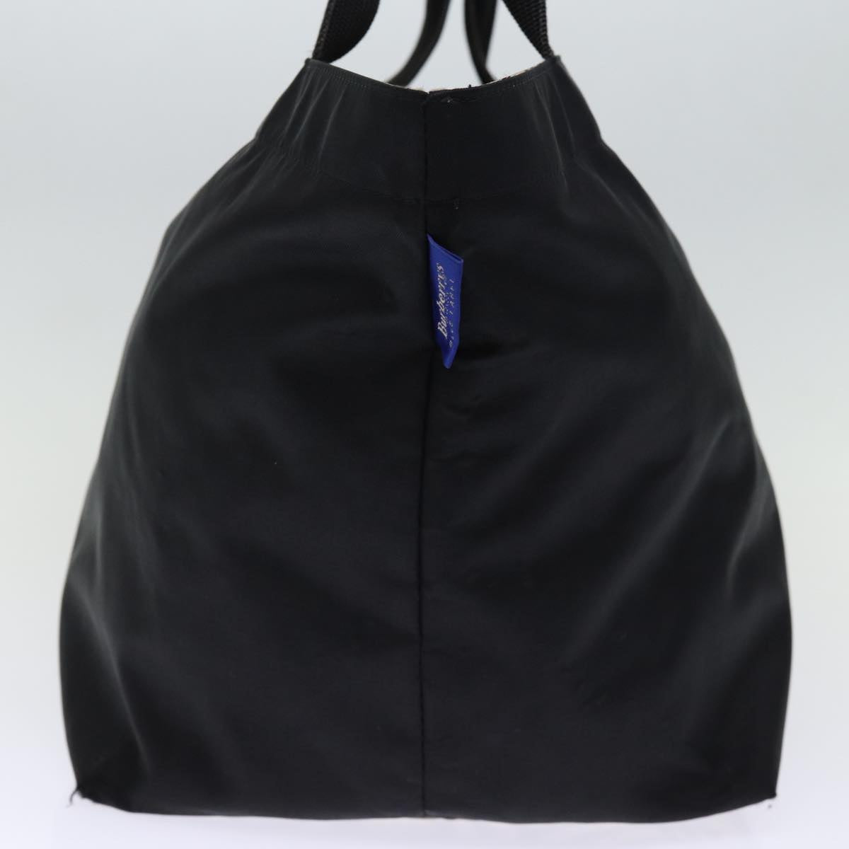 Burberry Nova Check Blue Label Hand Bag Nylon Black Auth bs14212