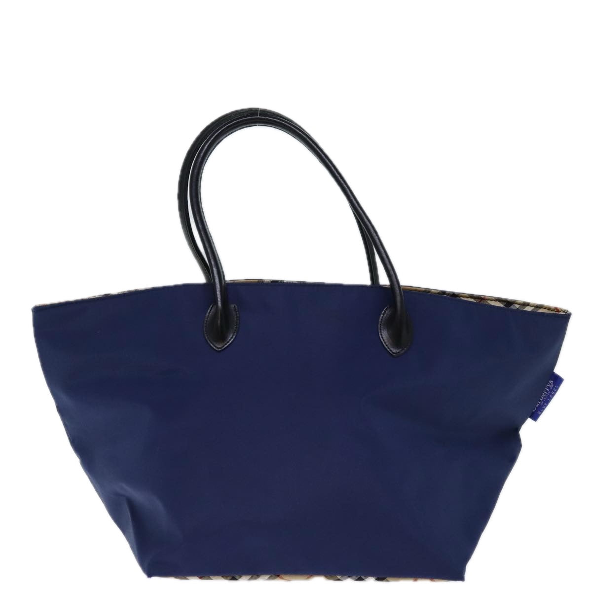 Burberry Nova Check Blue Label Tote Bag Nylon Navy Auth bs14253