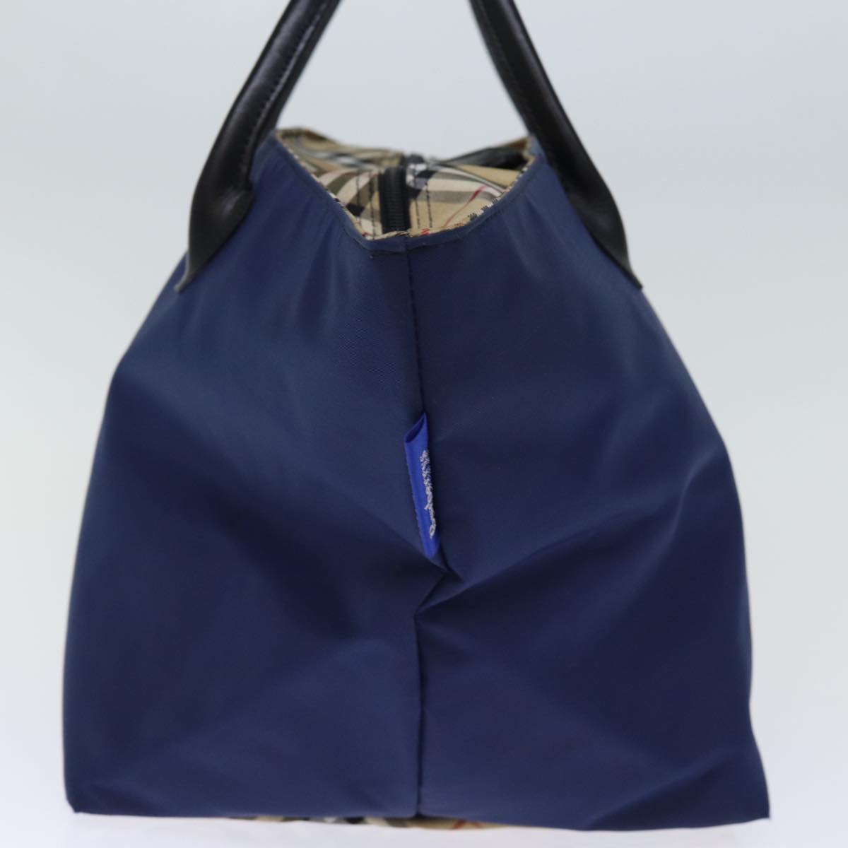 Burberry Nova Check Blue Label Tote Bag Nylon Navy Auth bs14253