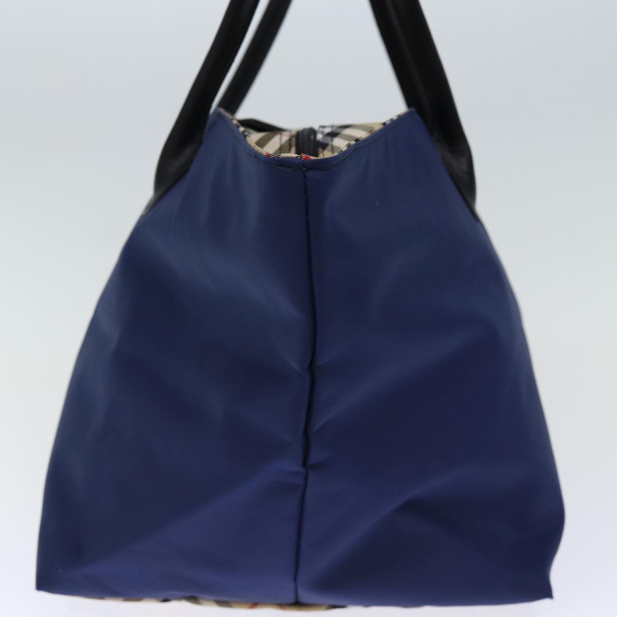 Burberry Nova Check Blue Label Tote Bag Nylon Navy Auth bs14253