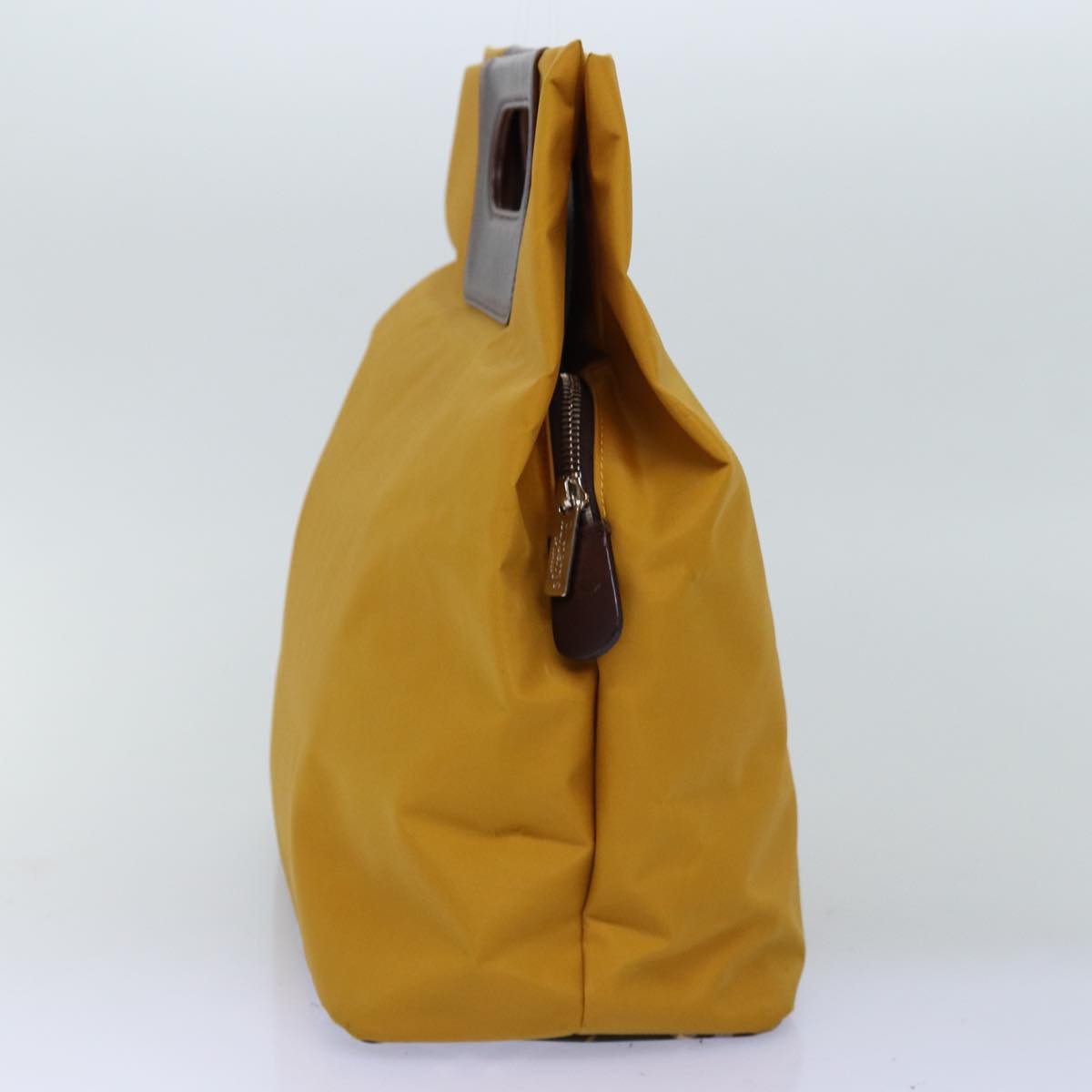 Burberry Nova Check Blue Label Hand Bag Nylon Yellow Auth bs14254