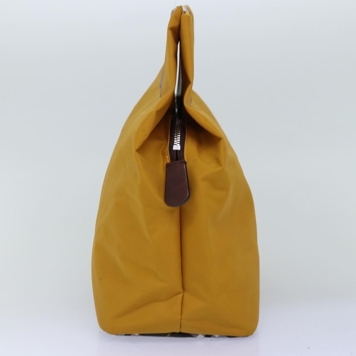 Burberry Nova Check Blue Label Hand Bag Nylon Yellow Auth bs14254