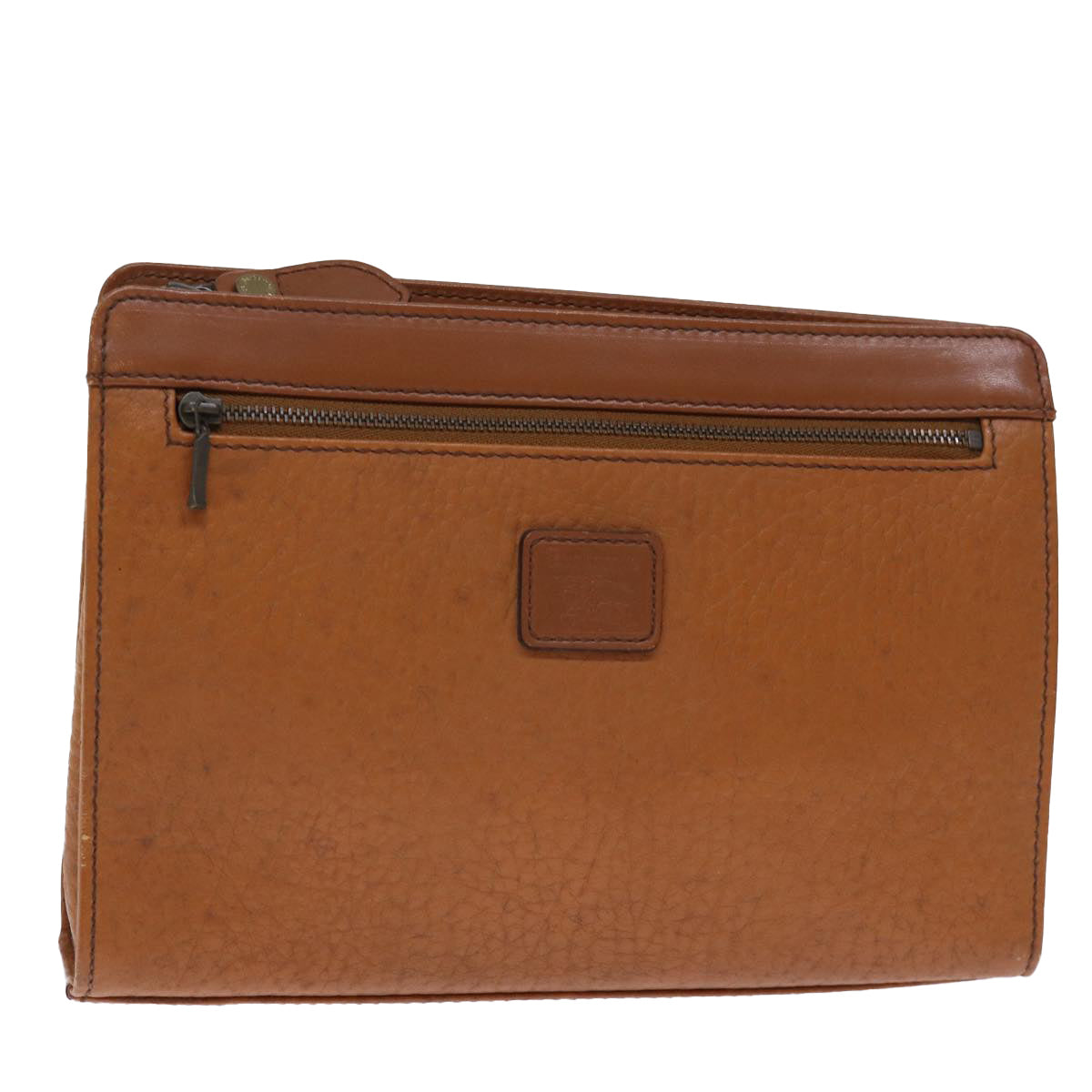 Burberry Clutch Bag Leather Brown Auth bs14286