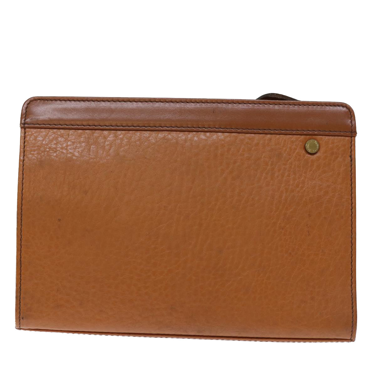 Burberry Clutch Bag Leather Brown Auth bs14286