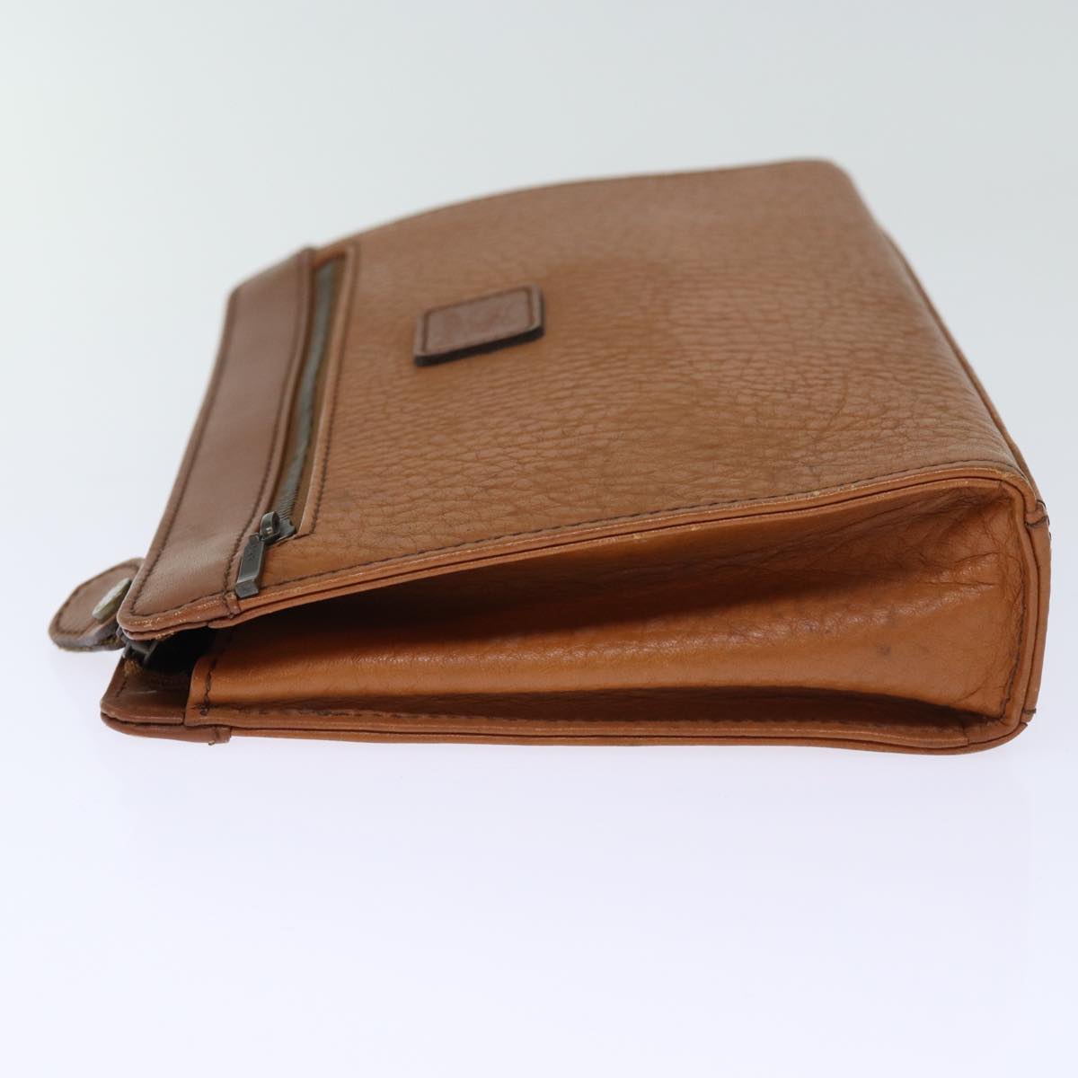 Burberry Clutch Bag Leather Brown Auth bs14286