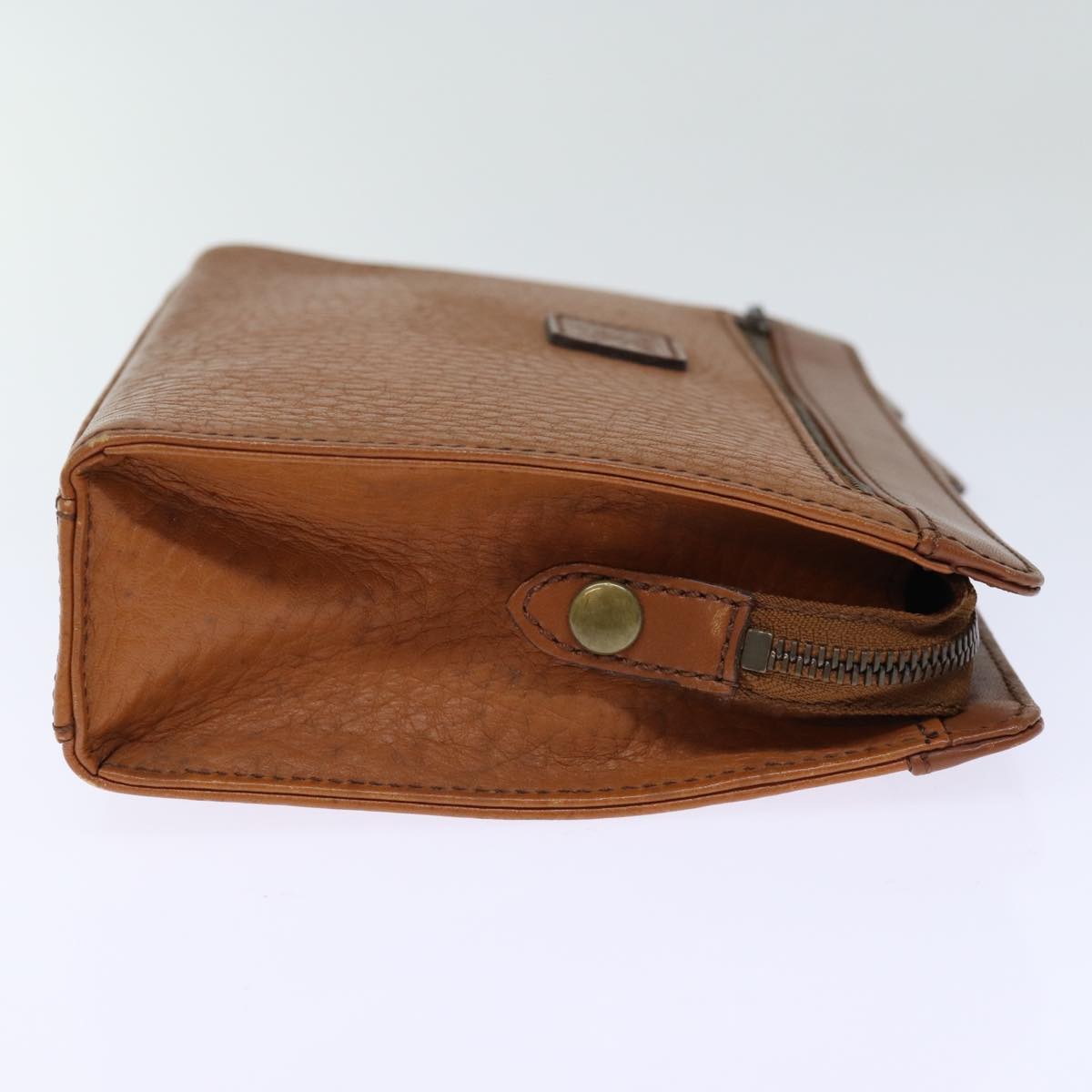 Burberry Clutch Bag Leather Brown Auth bs14286