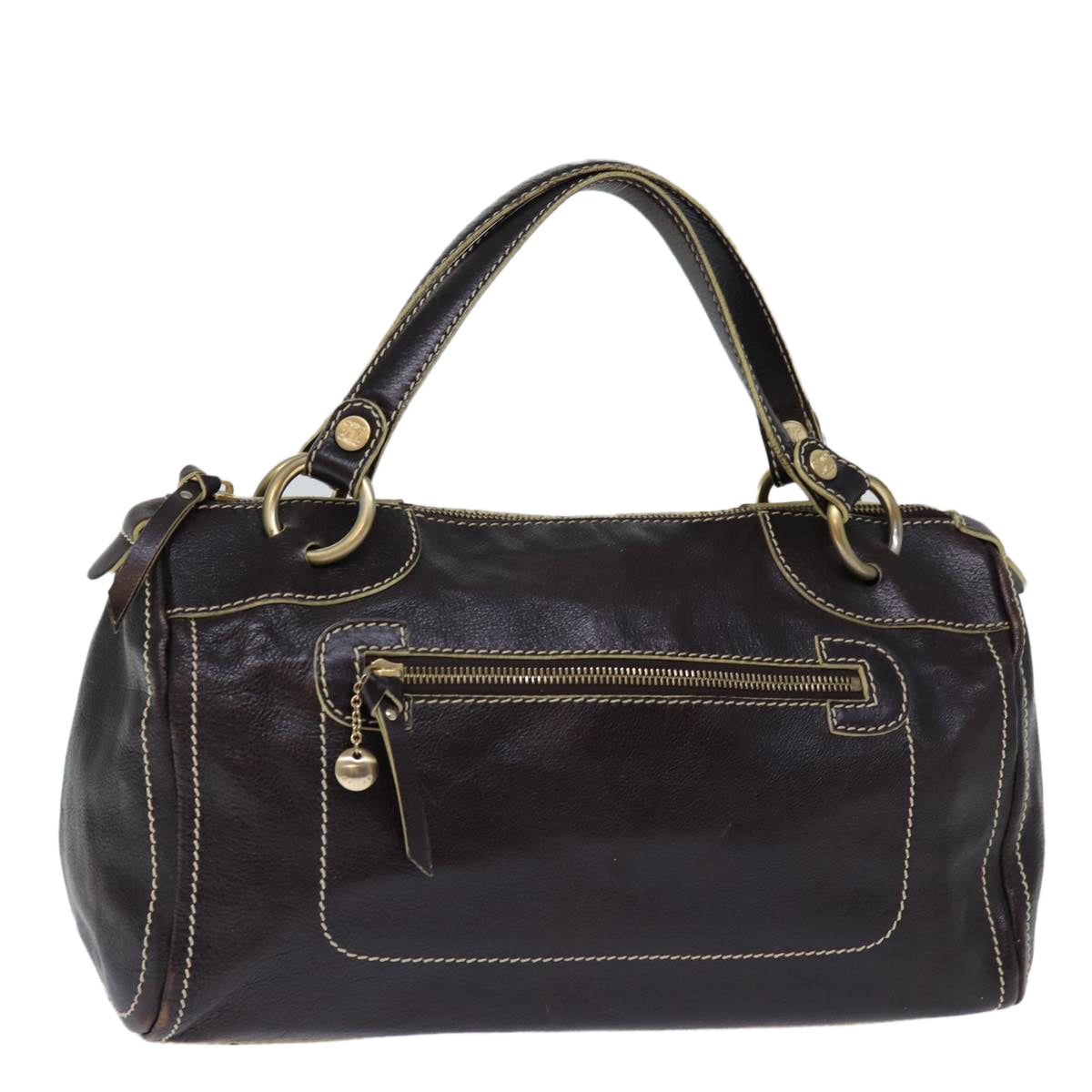 Luxury CELINE Hand Bag Leather Brown 14296