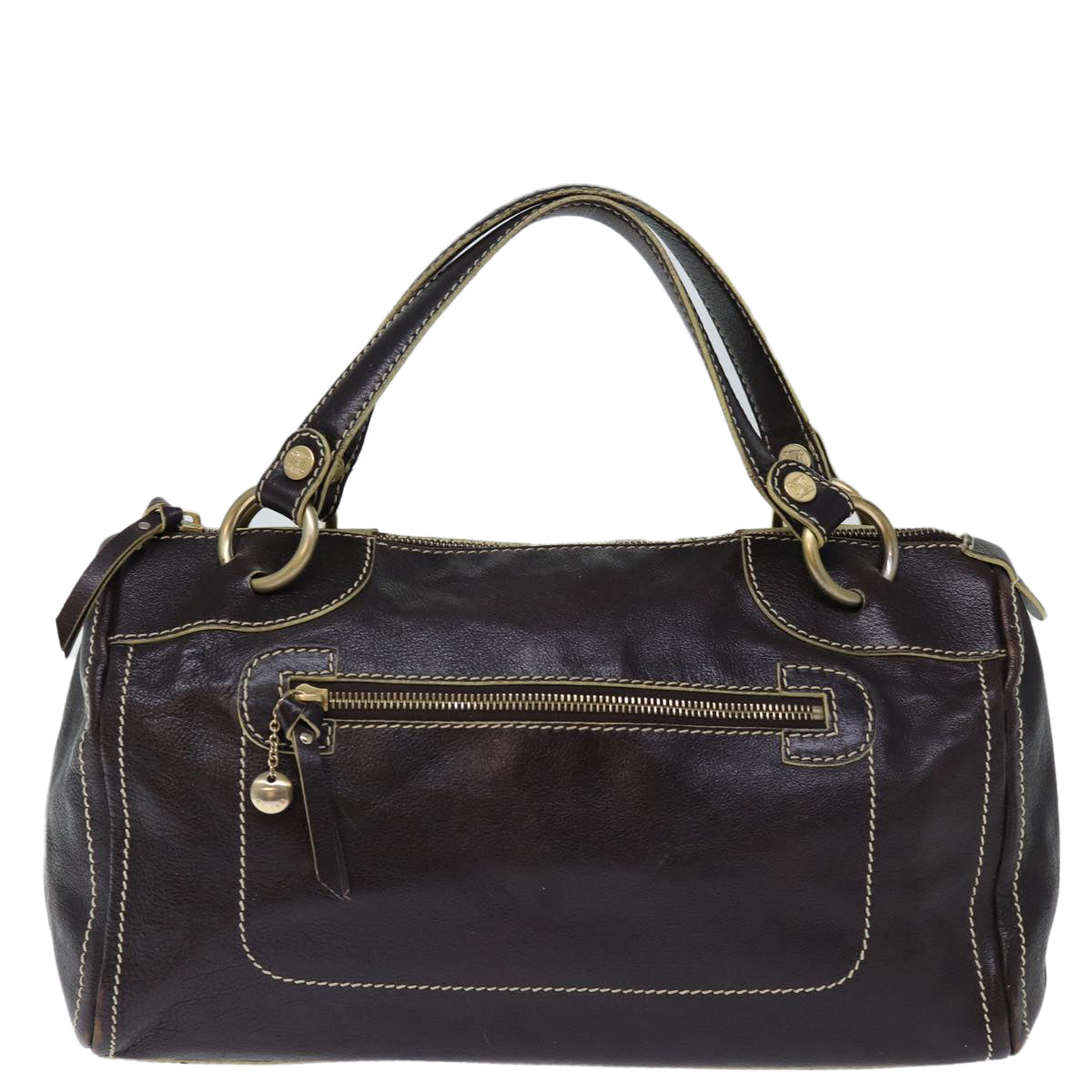 Luxury CELINE Hand Bag Leather Brown 14296