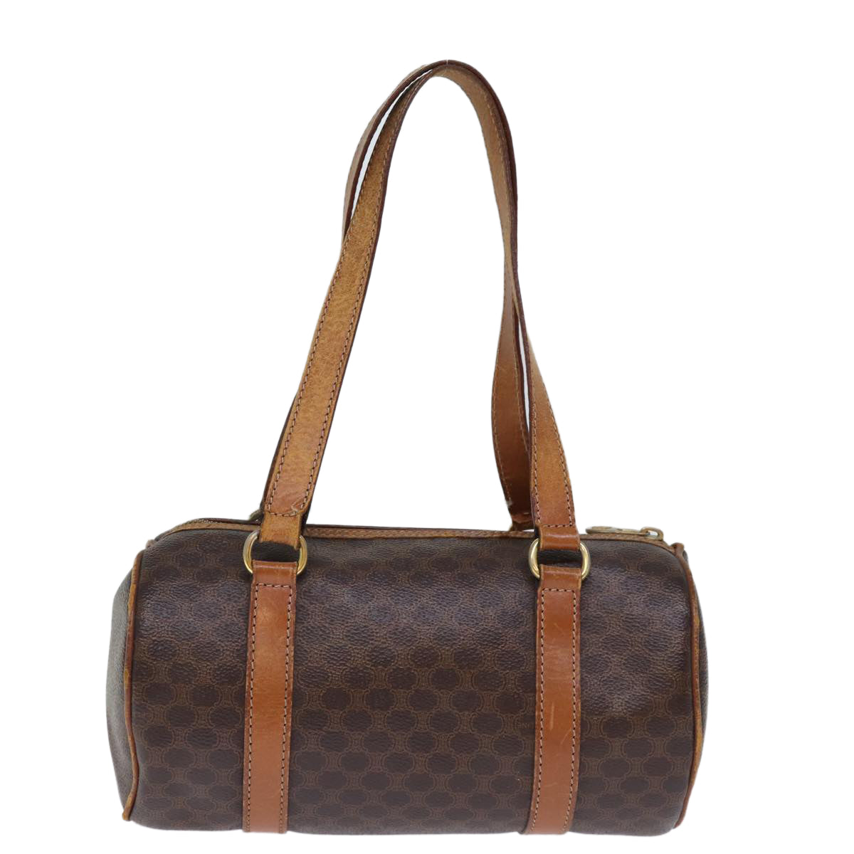 Luxury CELINE Macadam Canvas Hand Bag PVC Brown 14322