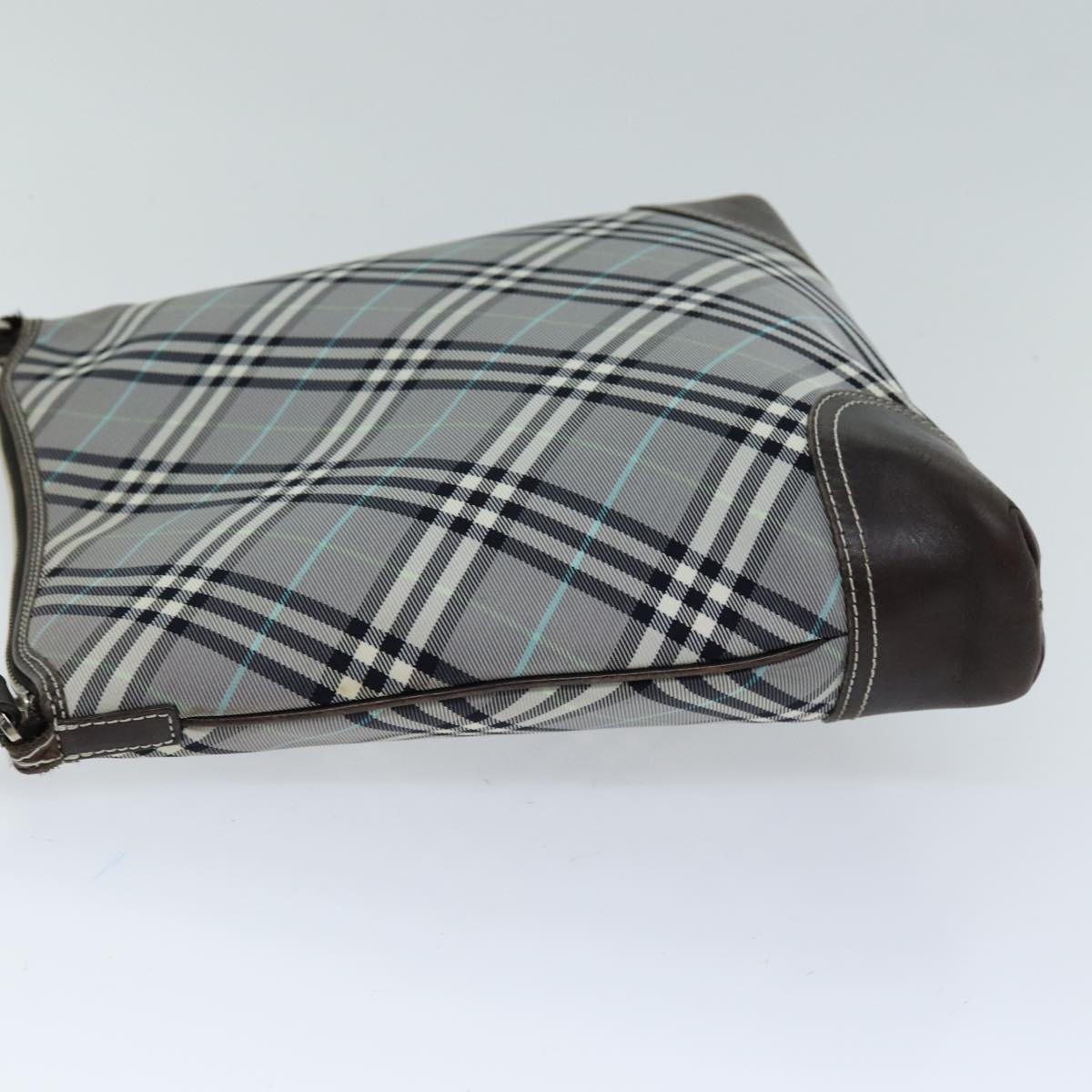 Burberry Nova Check Blue Label Shoulder Bag Nylon Black Auth bs14431