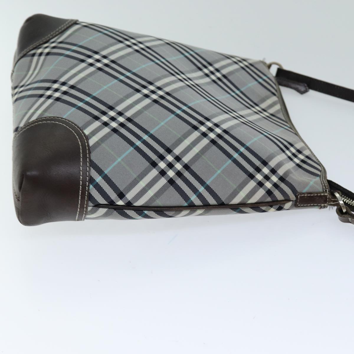 Burberry Nova Check Blue Label Shoulder Bag Nylon Black Auth bs14431