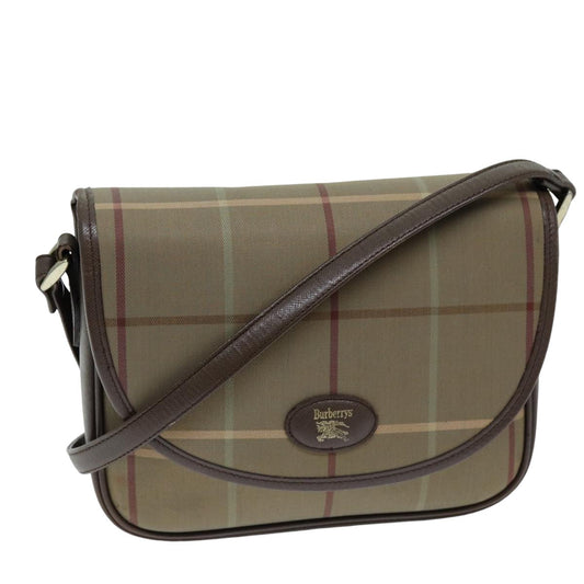Burberry Nova Check Shoulder Bag Canvas Beige Auth bs14432