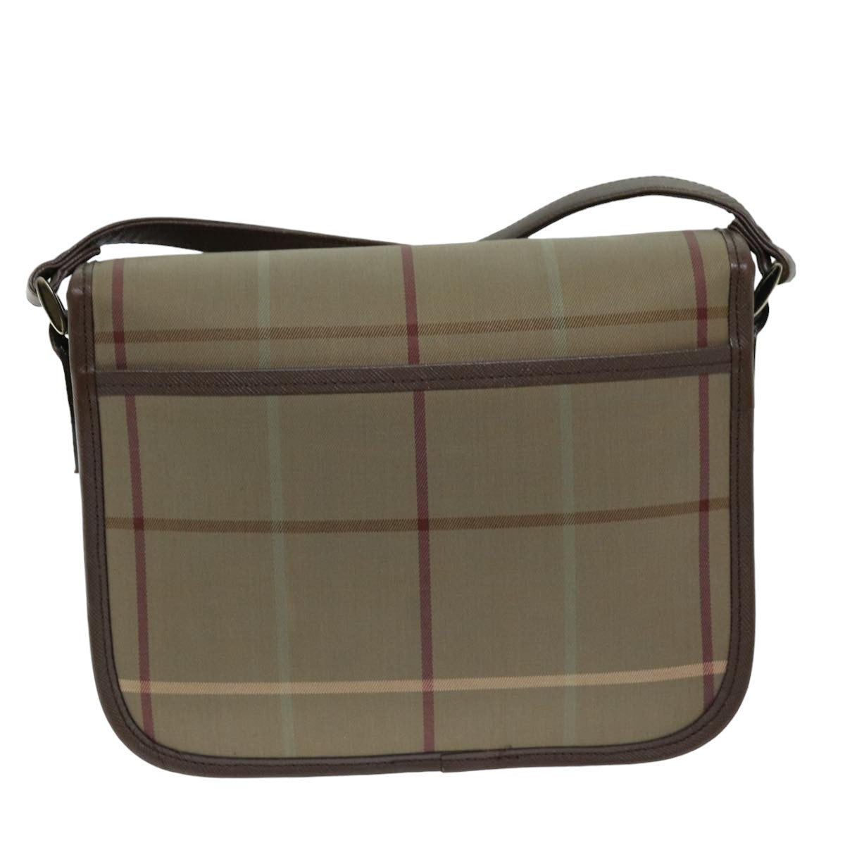 Burberry Nova Check Shoulder Bag Canvas Beige Auth bs14432