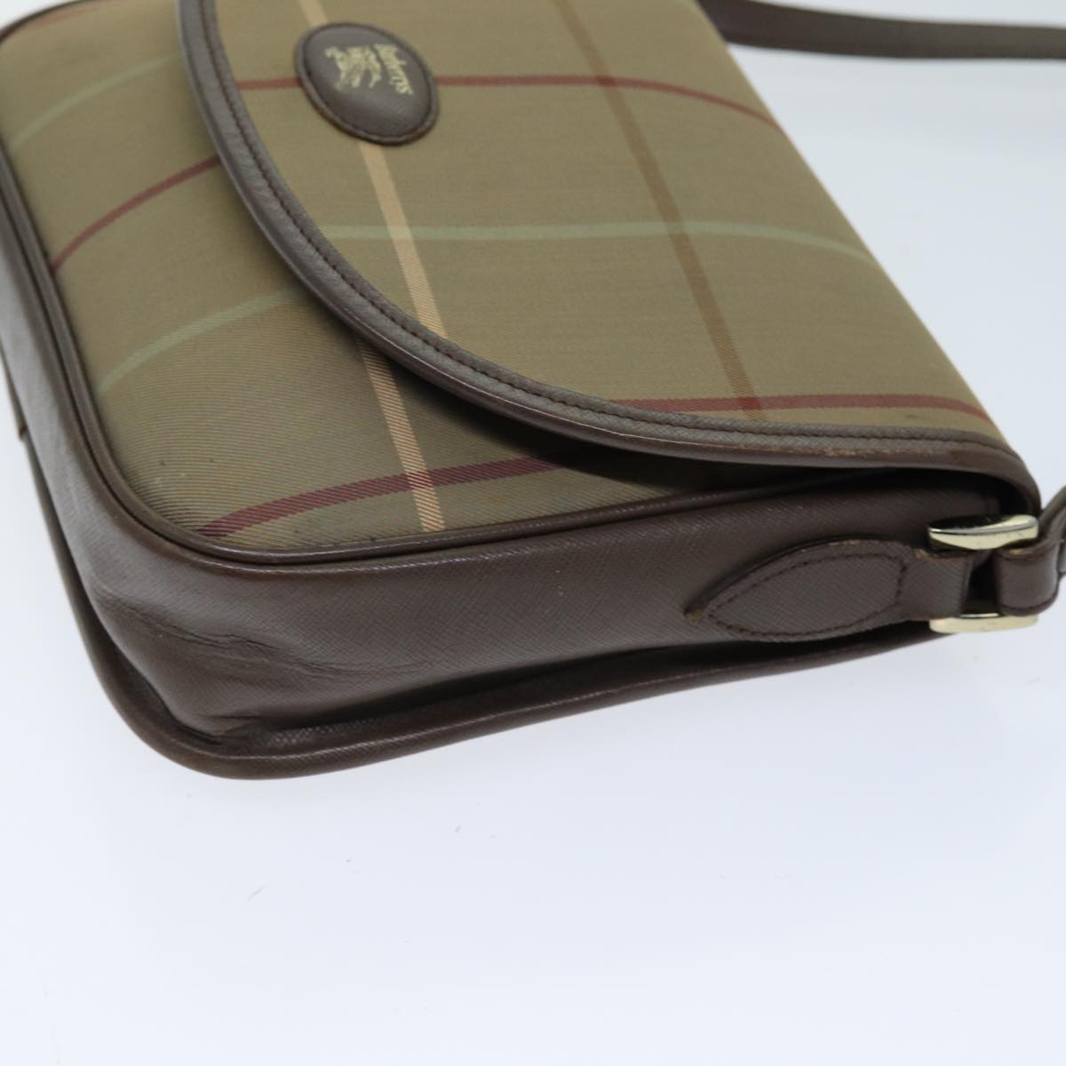 Burberry Nova Check Shoulder Bag Canvas Beige Auth bs14432