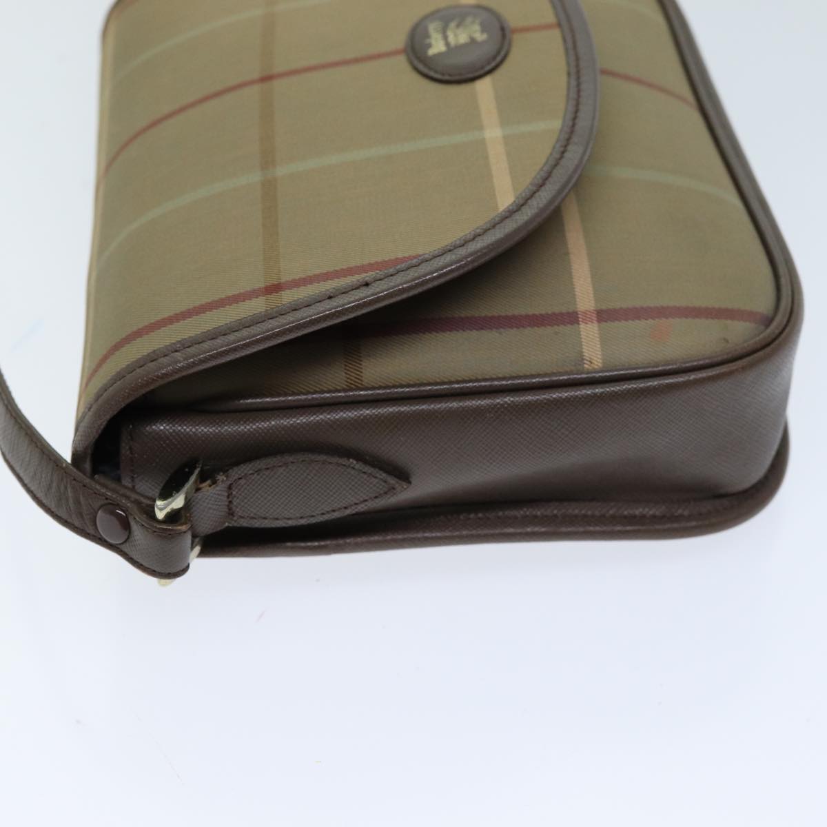 Burberry Nova Check Shoulder Bag Canvas Beige Auth bs14432